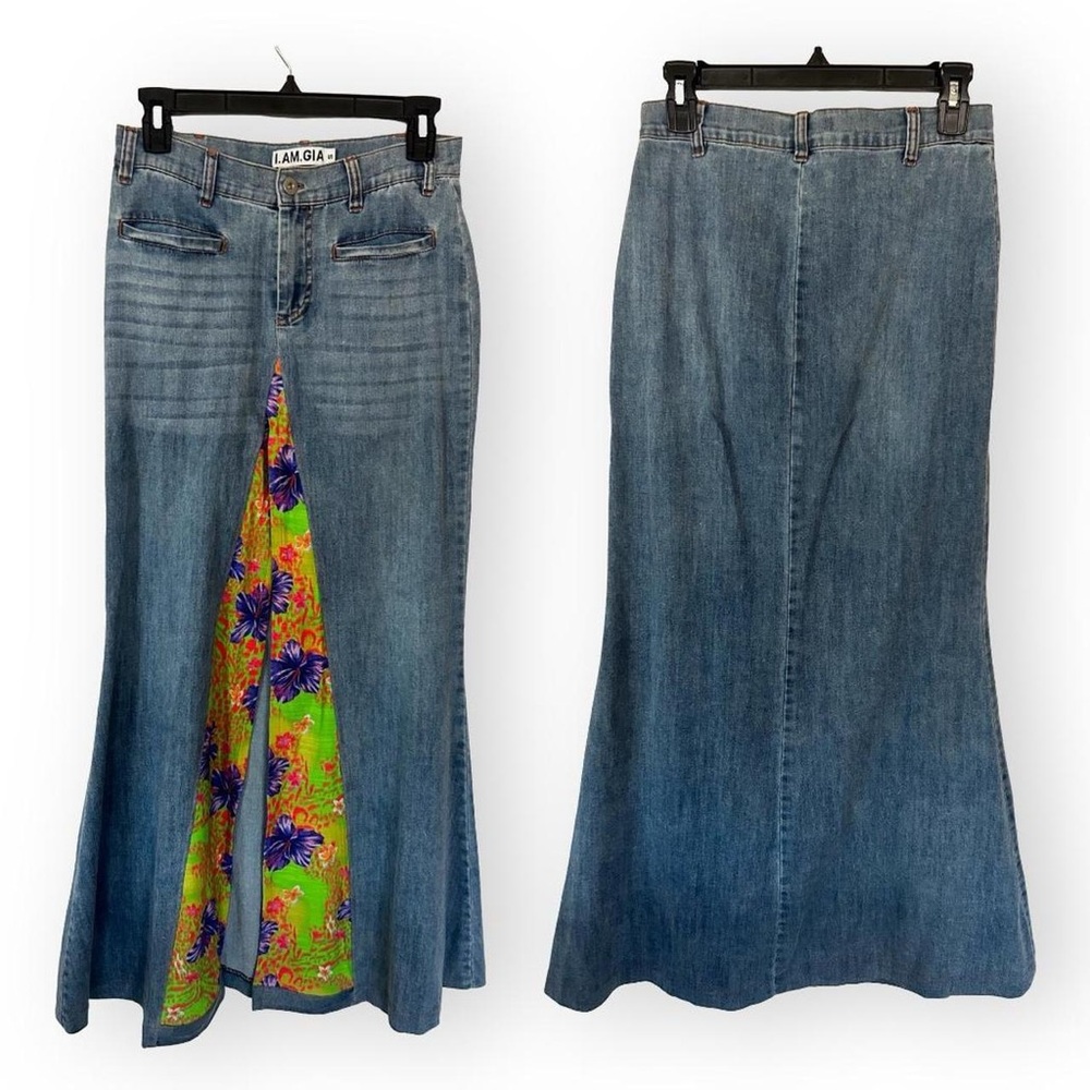 I AM GIA denim maxi skirt size small
